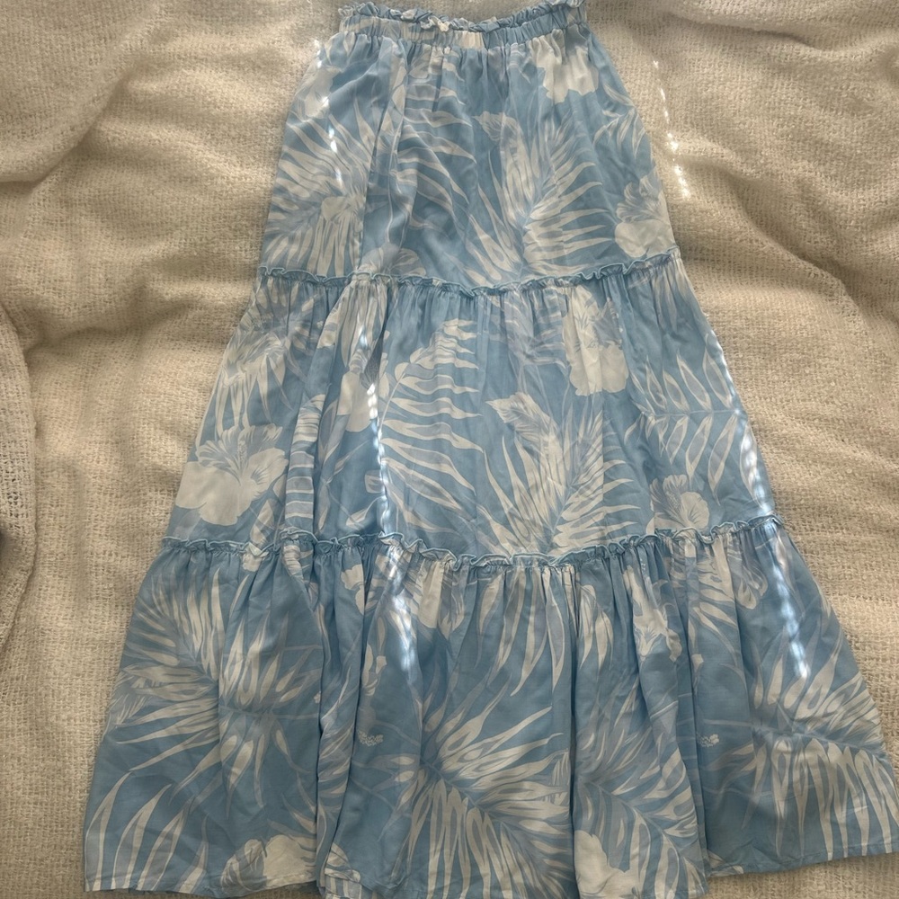 Tropical Blue A-Line Skirt